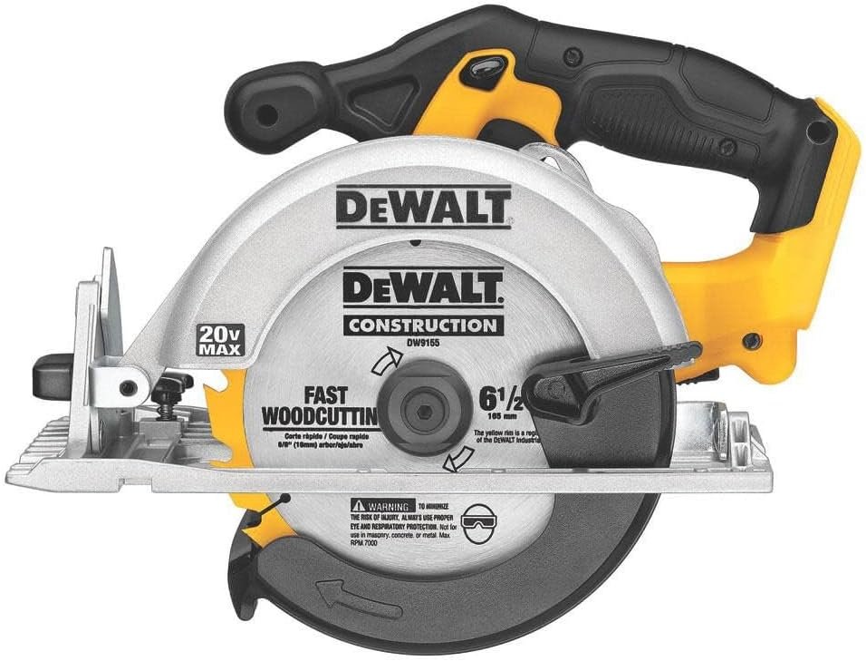 Cordless DEWALT circular saw for wood cutting
