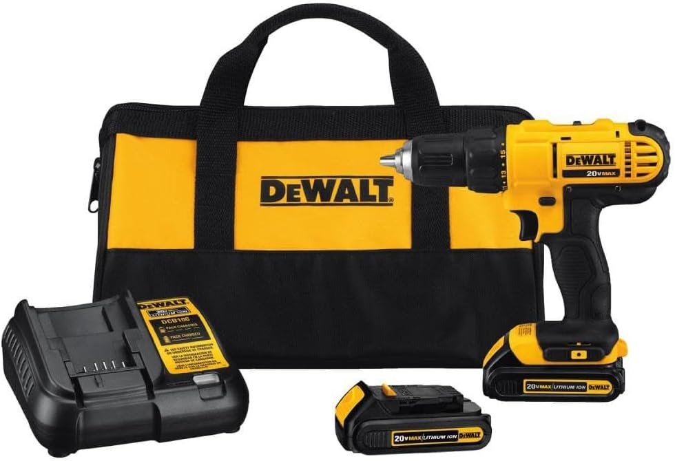DEWALT 20V cordless drill and accessories