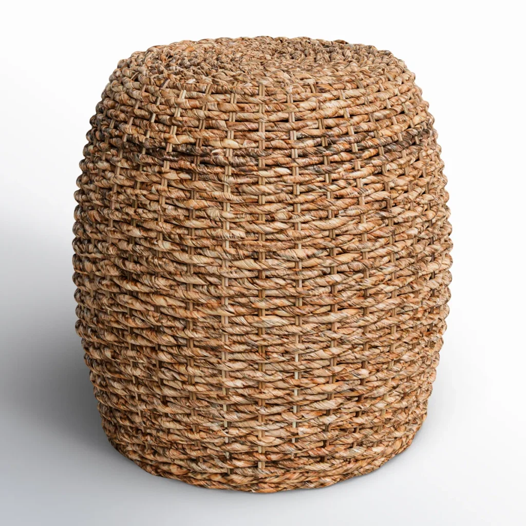 Woven Rattan Storage End Table