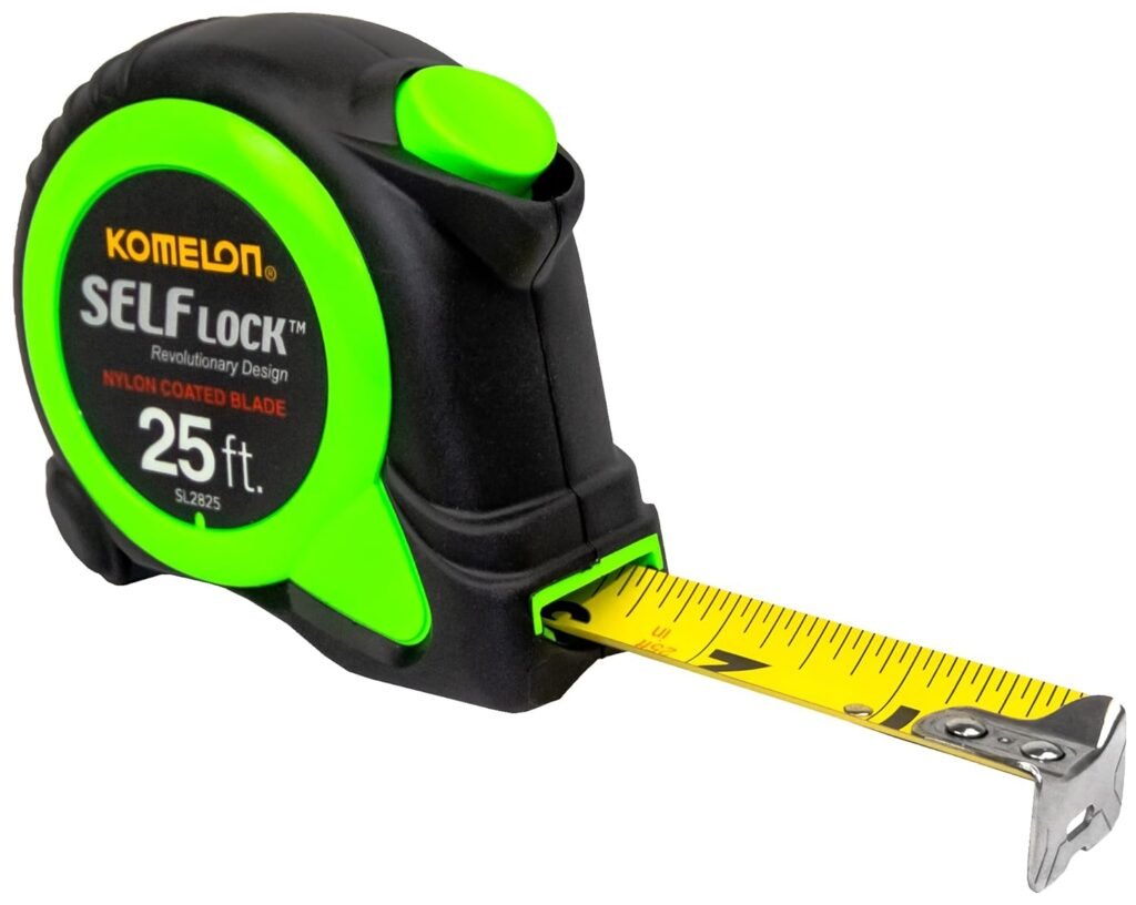 Komelon green and black measuring tape