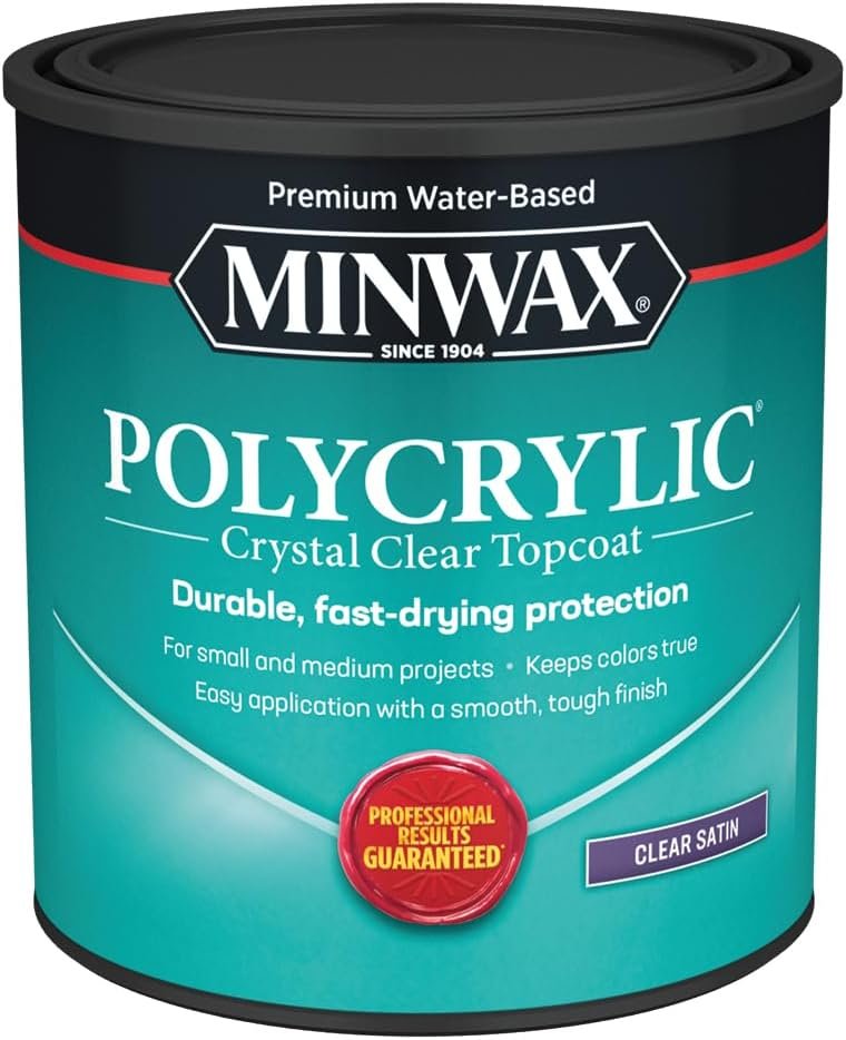 Can of Minwax Polycrylic water-based satin finish