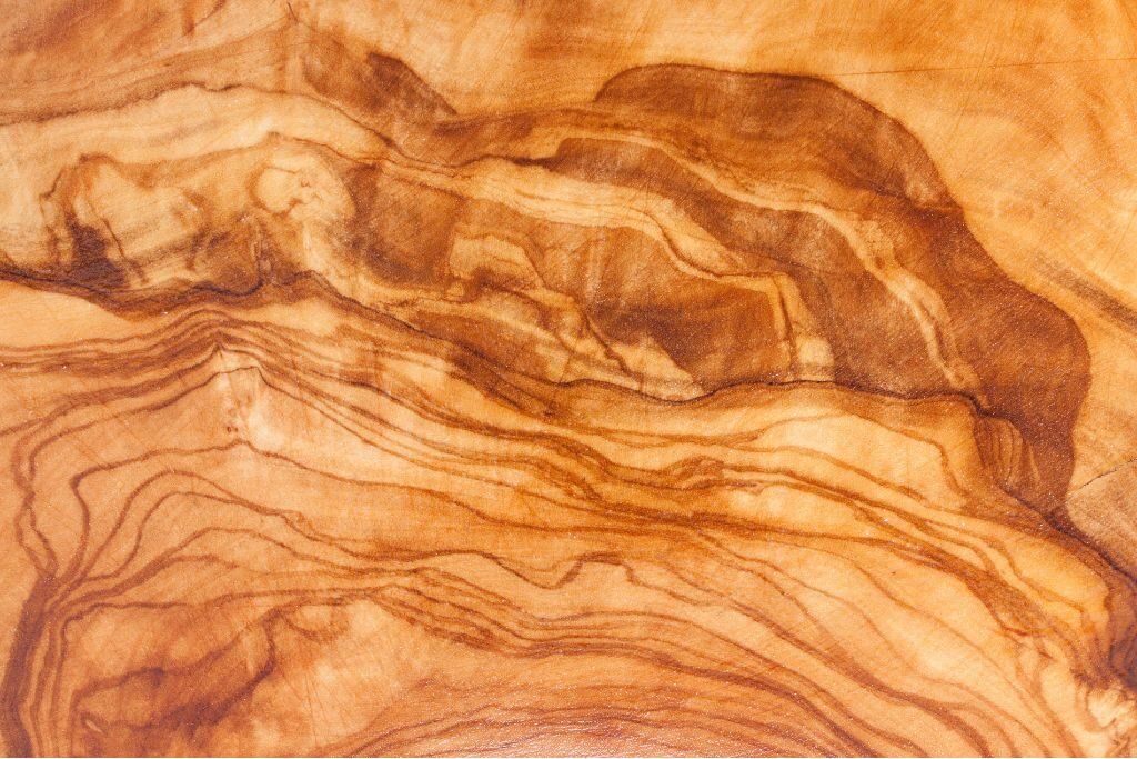 Close-up of olive wood grain pattern