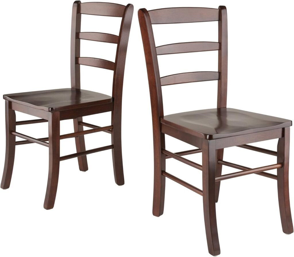 Pair of slat-back beech wood dining chairs