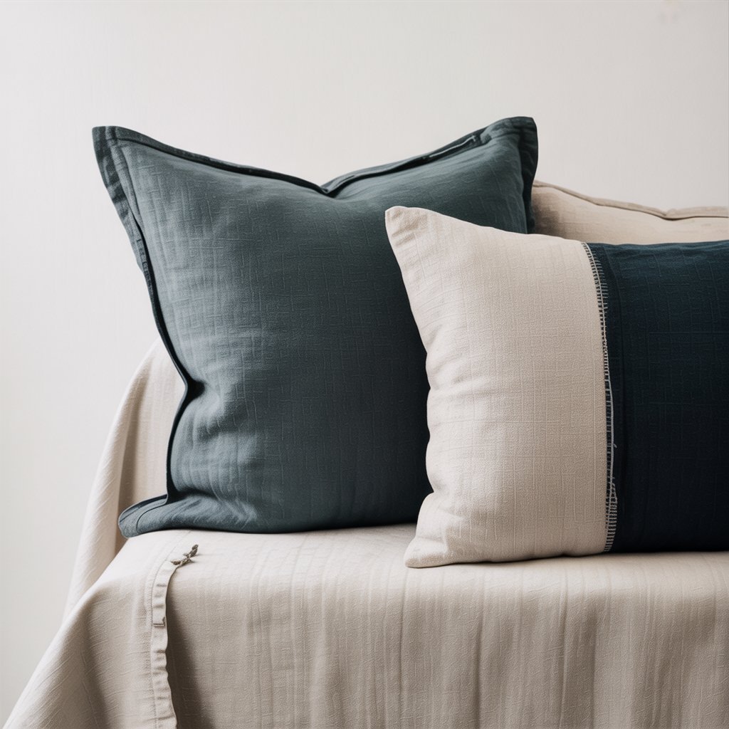 Textured Linen Throw Pillow Covers