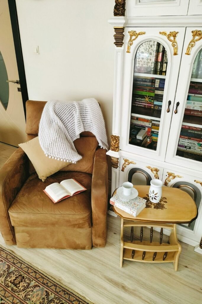 Warm Living Room Reading Corner