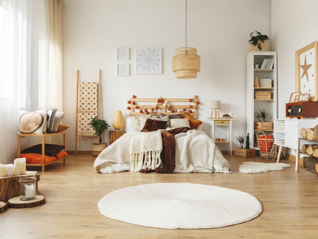 Bright living room with fall accents