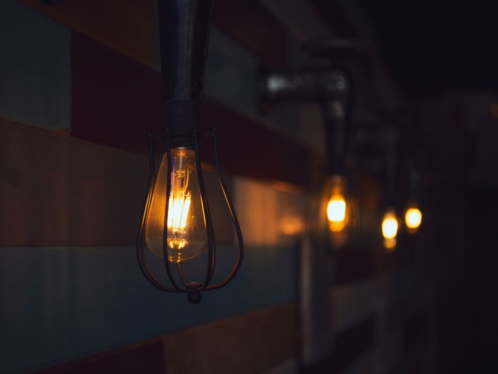 Edison bulb glowing warmly